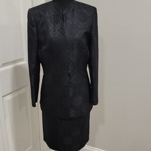 Le Suit Black Blazer and Skirt Set